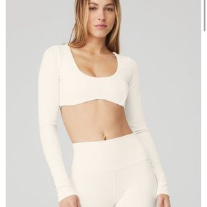 Alo Yoga Ribbed Define Long Sleeve Bra
